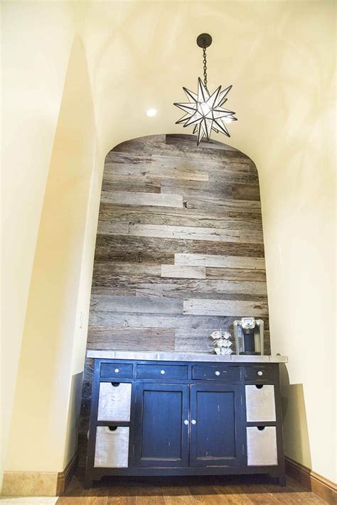 Tobacco Barn Grey Arched Ceiling Accent Wood Wall