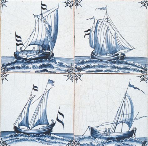Diese fliesenart ist nach der holländischen stadt delft benannt. Antik Bau Stawe - Delfter Fliesen mit maritimen Motiven ...