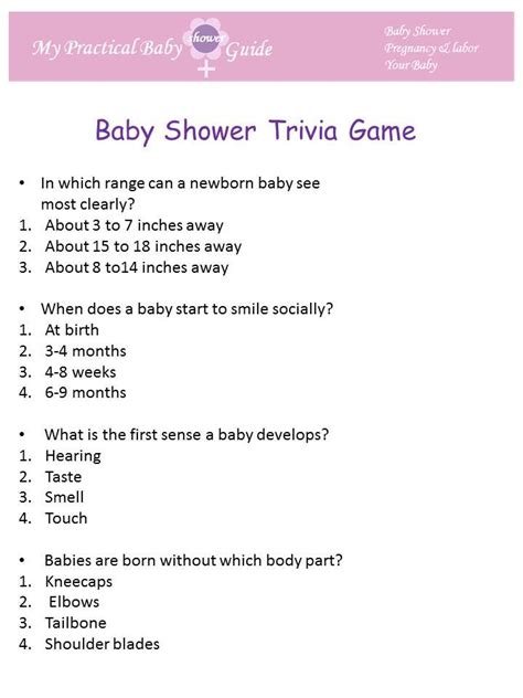 Funny Baby Shower Quiz Questions And Answers