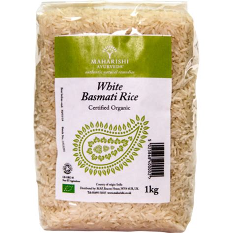 Basmati Rice White Organic 1kg The Ayurveda Shop