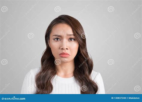 Beautiful Asian Young Woman With Sad Face Sad Expression Sad Stock