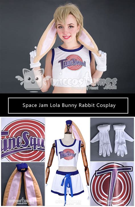Space Jam Lola Bunny Rabbit Cosplay Costume With Rabbit Bunny Ears Made