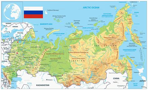 Russia Physical Map Physical Map Russia Map Asia Map