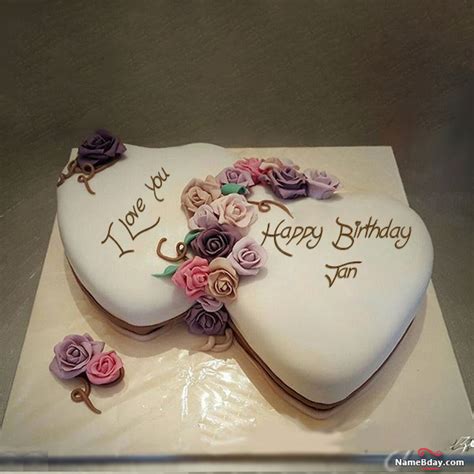 Happy Birthday Jan Image Of Cake Card Wishes