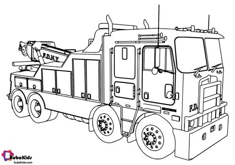 Fire engine fire truck coloring page - BubaKids.com