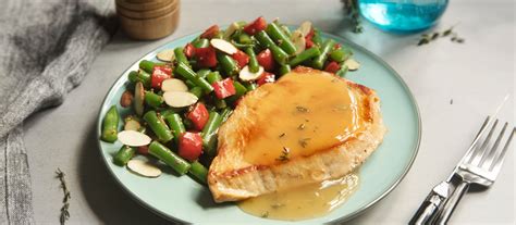 Organic Turkey Cutlet With Citrus Herb Sauce And Mustardy Green Beans