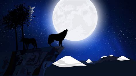 Stars Silhouette Wolf And Moon Art Wallpaper Hd Artist 4k Wallpapers