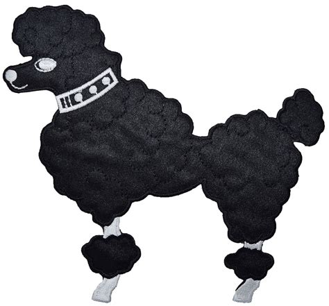 Large Black Poodle Facing Left Iron On Appliqueembroidered Patch