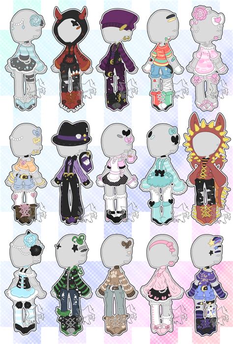 Mixed Outfit Adopts Closed By Spookiigalaxii On DeviantArt Cute