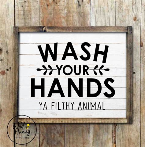 · there's also plenty of bathroom humor designs on etsy, such as: Wash Your Hands Ya Filthy Animal, Funny Printable Bathroom ...