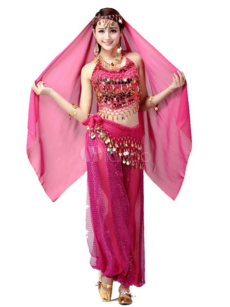 Purpl Sexy 4 Pièces Belly Dance Costume Pour Femmes