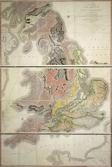 First Geological Map Of Britain 1815 Stock Image C0169168