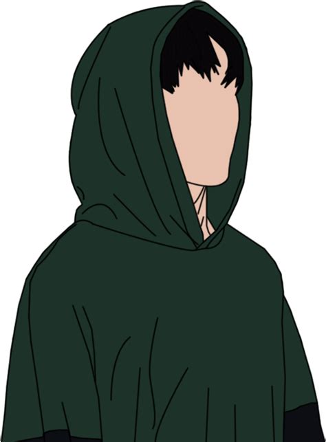 Hoodie Anime Boy Lineart