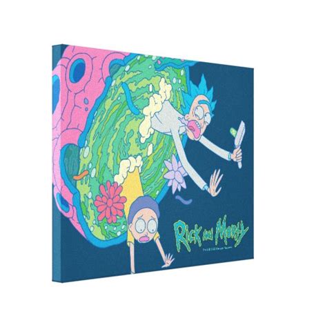 Rick And Morty™ Falling From Infected Portal Canvas Print Zazzle
