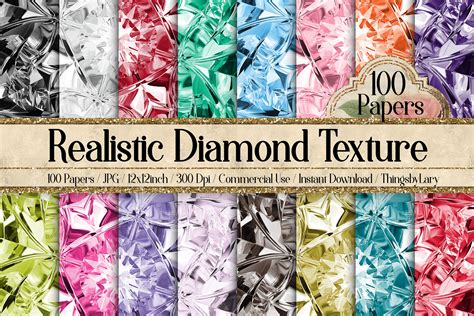 100 Luxury Realistic Diamond Texture Digital Papers