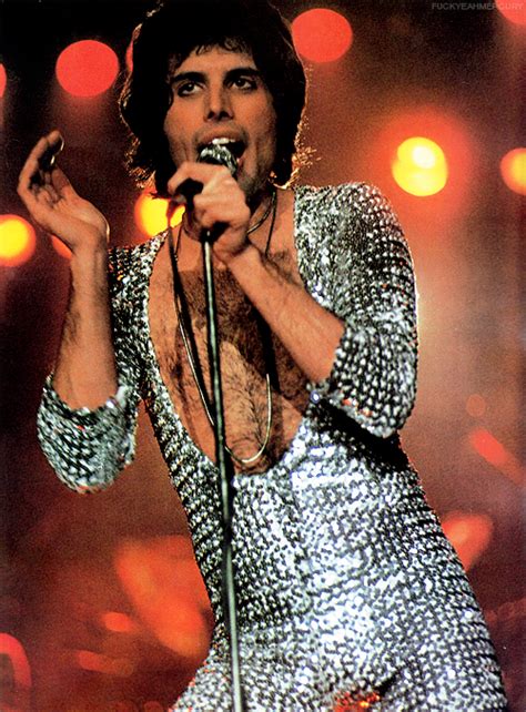 Freddie Mercury Live On Stage In A Silver Sequin Unitard 1977 Queen