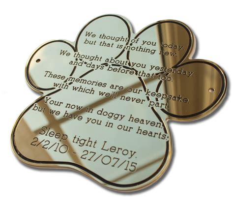 If you place your order today, it will. 8" Paw Shape Solid Brass Plaque/Name plate pet memorial ...