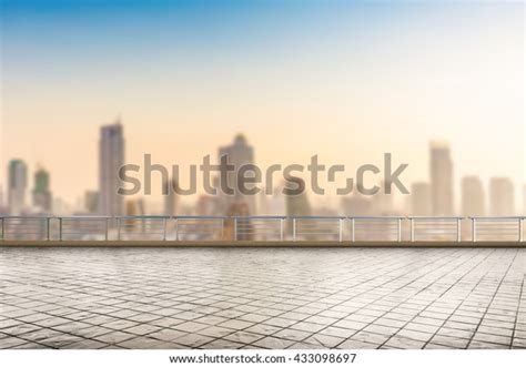 Roof Top Balcony Cityscape Background Stock Photo Edit Now 433098697