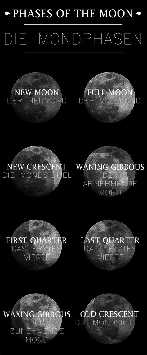 Phases Of The Moon Deutsch Learn German Lettering Alphabet Moon