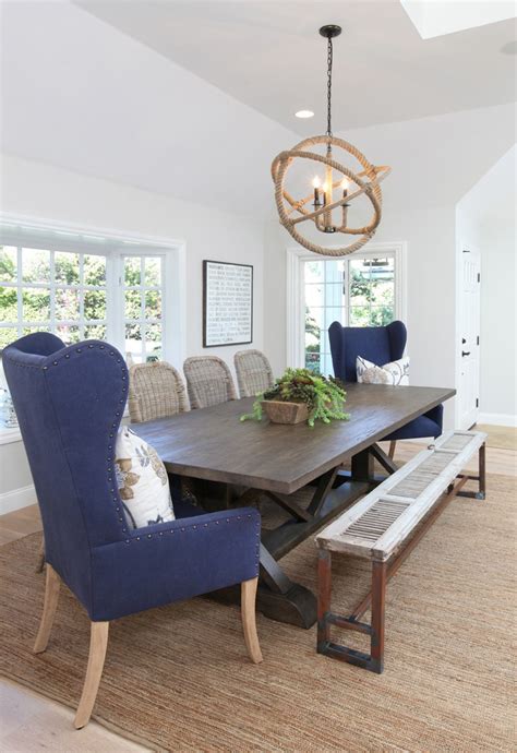 Cool Wingback Dining Chair In Dining Room Beach Style With Dunn Edwards