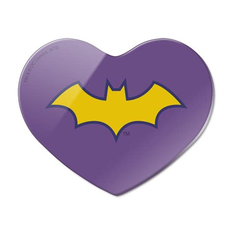 Batman Batgirl Logo Heart Acrylic Fridge Refrigerator Magnet