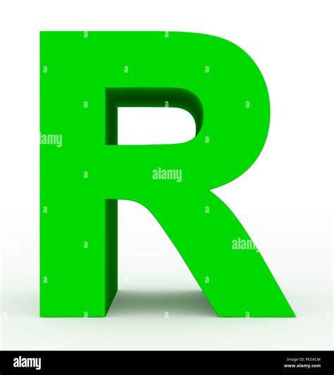 Letra R 3d Verde Aislado En Blanco 3d Rendering Fotografía De Stock