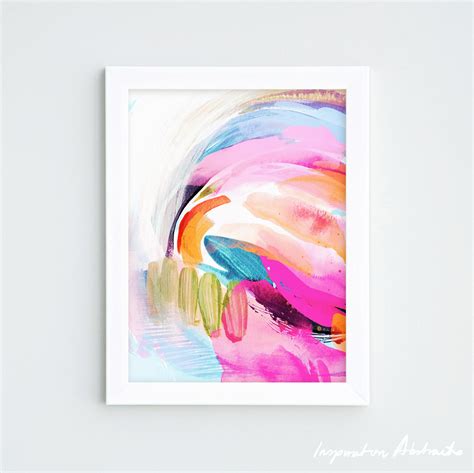 Vibrant Abstract Paintings Set Of Two Prints Colourful