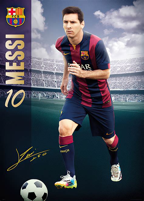 Fc Barcelona Lionel Messi Giant Xxl Sport Soccer Poster Print
