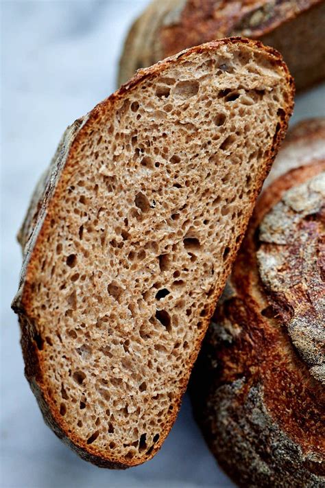 Homemade Whole Wheat Sourdough Bread With Incredibly Open And Soft