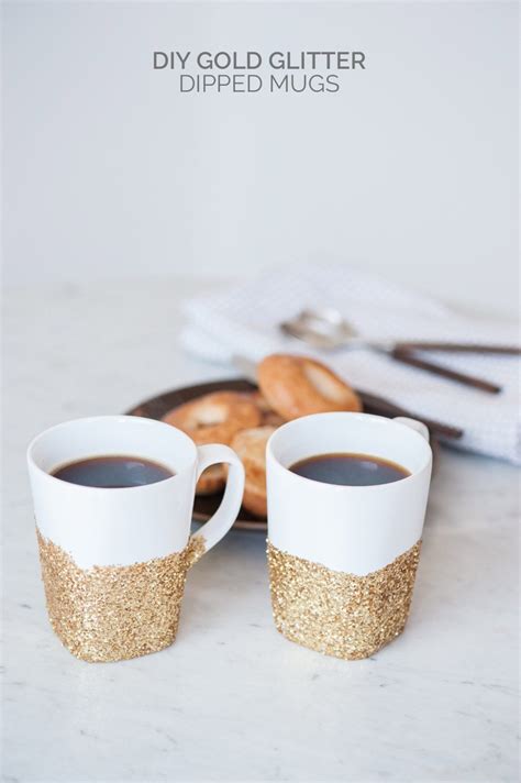 Diy Gold Glitter Dipped Mugs The Sweetest Occasion