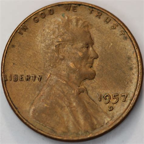 1957 D Lincoln Wheat Cent Penny Extra Fine Xf Ebay