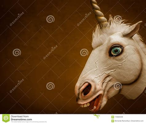 Unicorn Funny Plastic Mask Photograph Stock Image Image Of Plastic