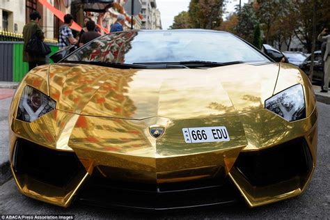 Passion For Luxury Gold Lamborghini Aventador Was Seen In Paris