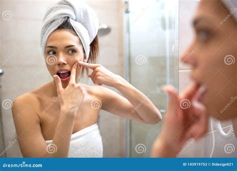 Woman Taking Care Of Her Face Stock Image Image Of Female Healthy 143919753