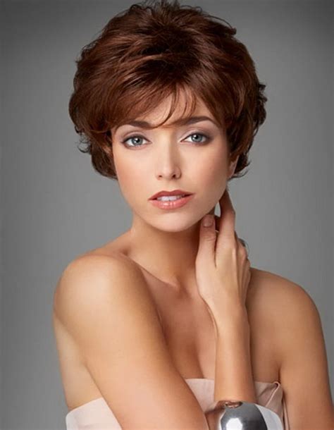 Fashion Inch Auburn Short Curly Wig For Middle Age Women Heat