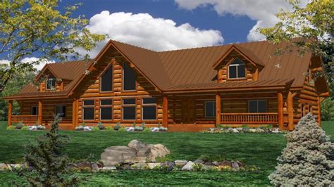This exquisite economical rancher home is the perfect size for a happy couple or a small loving family. One Story Log Home Plans Large One Story Log Homes, log ...