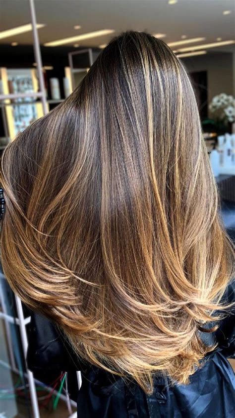 Best Hair Colours To Look Younger Caramel Highlights For Long Layers