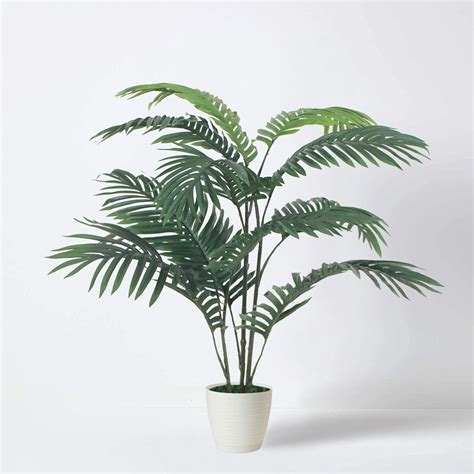 Tradala 3 Lush Artificial Tree In White Pot Palm 90cm 3ft Tall Fo