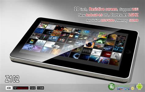 102 Inch Resistive Android 403 Ics Zenithink Z102 Zepad Gps Tablet