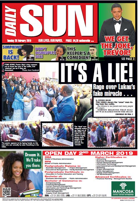 today s front page daily sun
