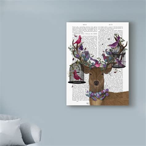 Trinx Deer Birdkeeper Text Tropical Bird Cages Textual Art On Wrapped