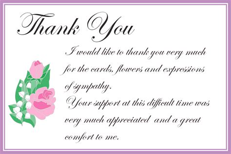 Thank You For Sympathy Flowers From Work Funeral Thank You Cards With