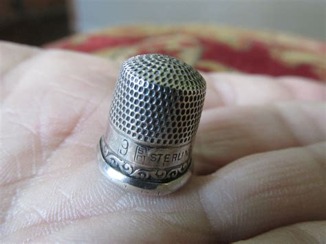 Antique Sterling Thimble 9 Goldsmith Stern And Co Fouled Anchor Mark And