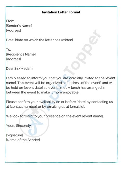How To Write A Invitation Letter
