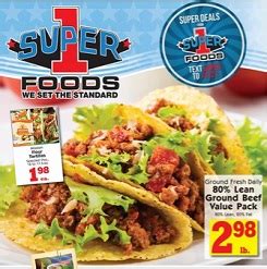 Updated each week, find sales on grocery, meat and seafood, produce, cleaning supplies, beauty, baby products and more. Super 1 Foods Weekly Ad Specials