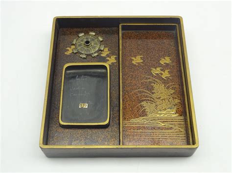 Japanese Lacquer Writing Box Edo Period 18th Century The Box And
