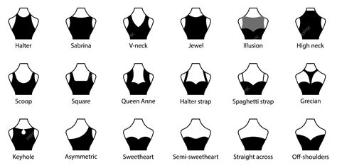 Types Of Necklines Vector Illustration Stock Illustration Download