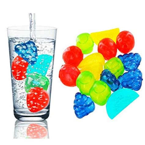15 Piece Set Fruit Shape Reusable Ice Cubes Bpa Free Plastic