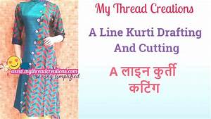New A Line Kurti Cutting With Drafting In 6 Easy Steps Youtube