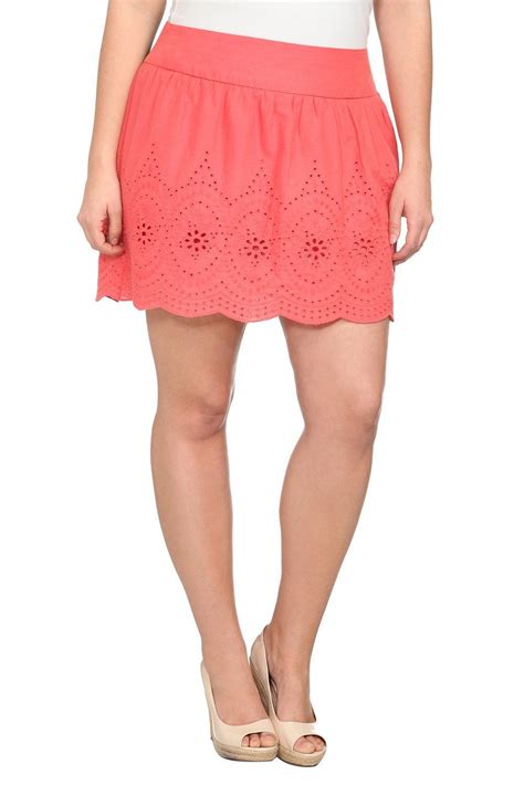 Torrid Plus Size Coral Embroidered Mini Skirt Mini Skirts Lovely